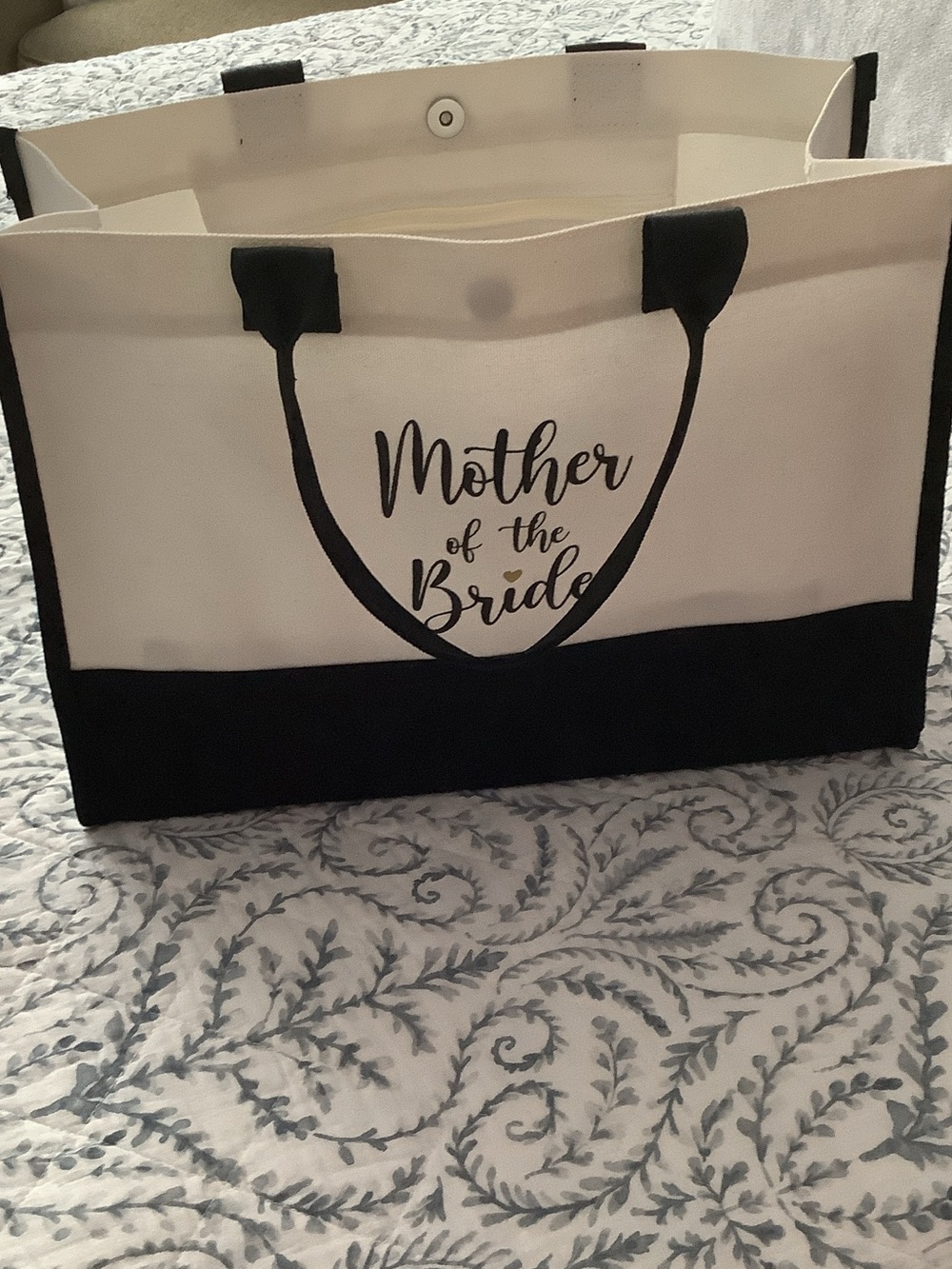 Black & Cream 'Mother of the Bride' Canvas Tote Bag